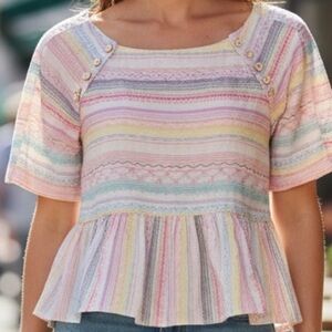Anthropologie Multicolor Striped Blouse